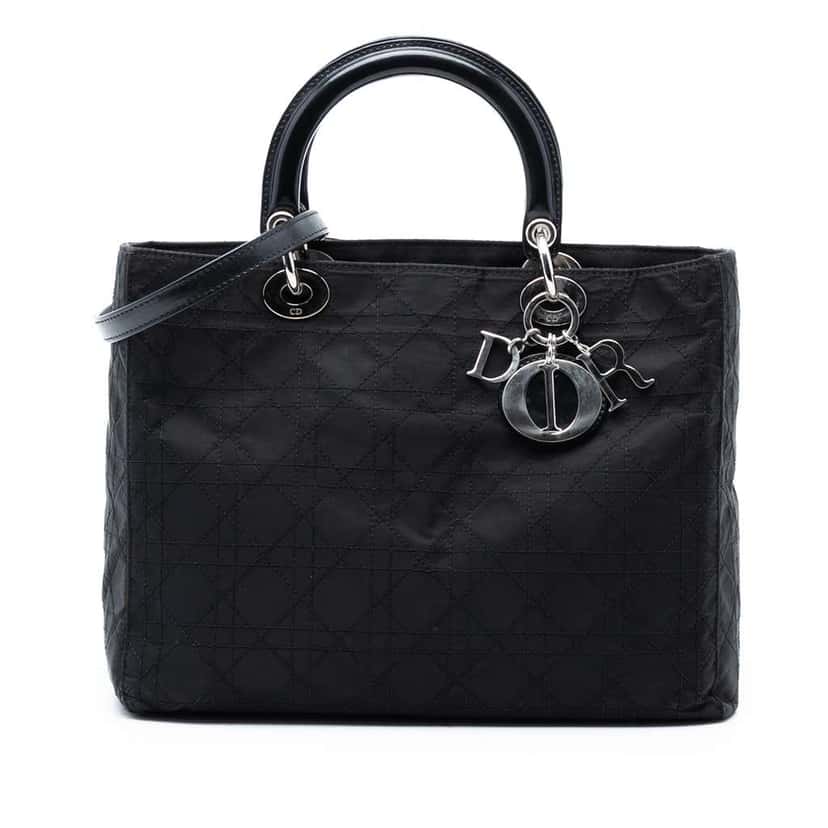 Dior Large Nylon Cannage Lady Dior Black Good condition - Front View