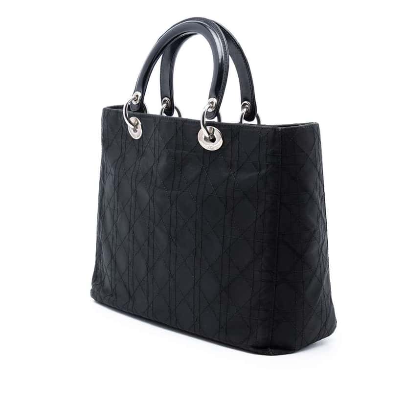 Dior Large Nylon Cannage Lady Dior Black Good condition - Back View