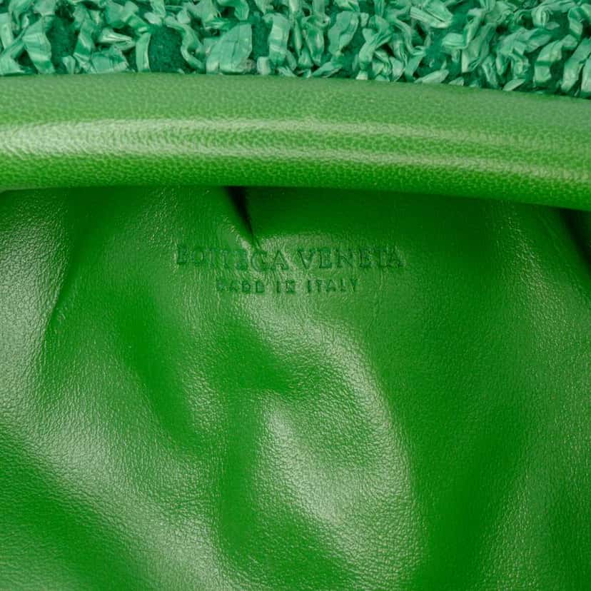 Bottega Veneta Boucle Raffia The Mini Pouch Crossbody Green Good condition - Box View