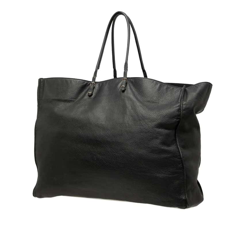 Balenciaga Leather Papier A4 Zip Around Tote Black Leather Good condition - Back View