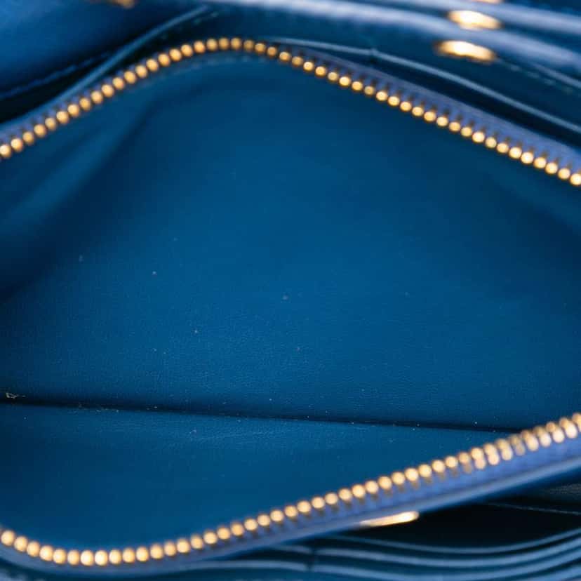Prada Saffiano Wallet on Strap Blue Leather Very good condition - Model View