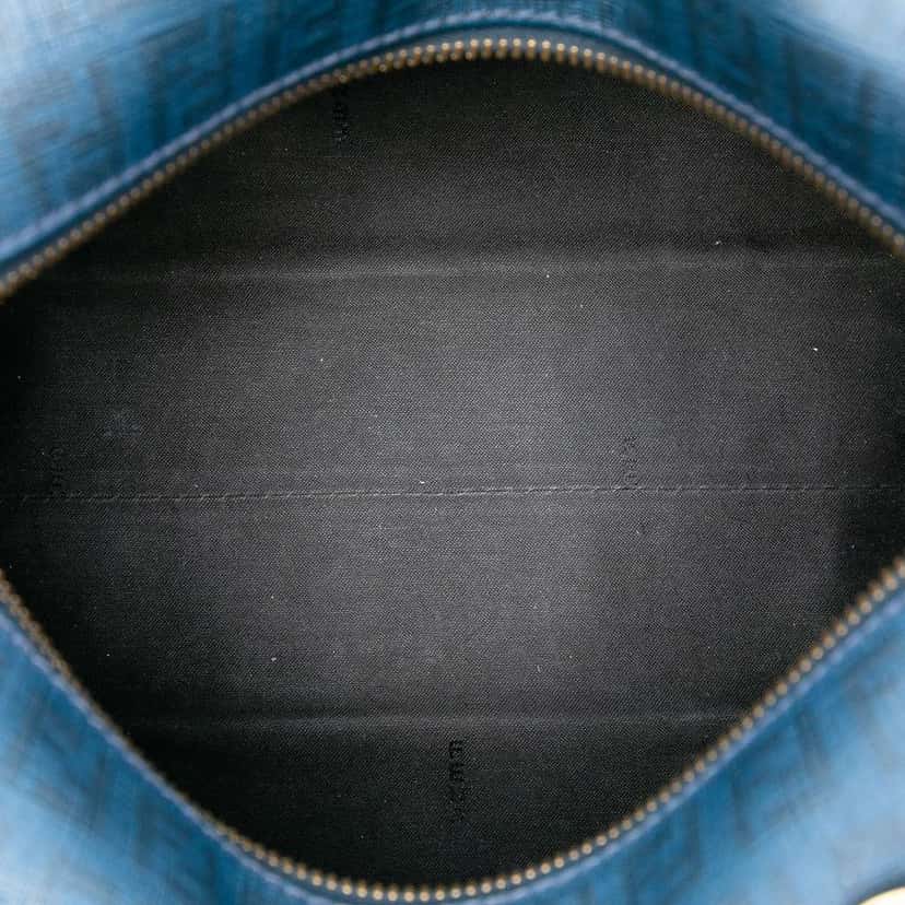 Fendi Zucca Spalmati Boston Bag Blue Canvas Good condition - Model View