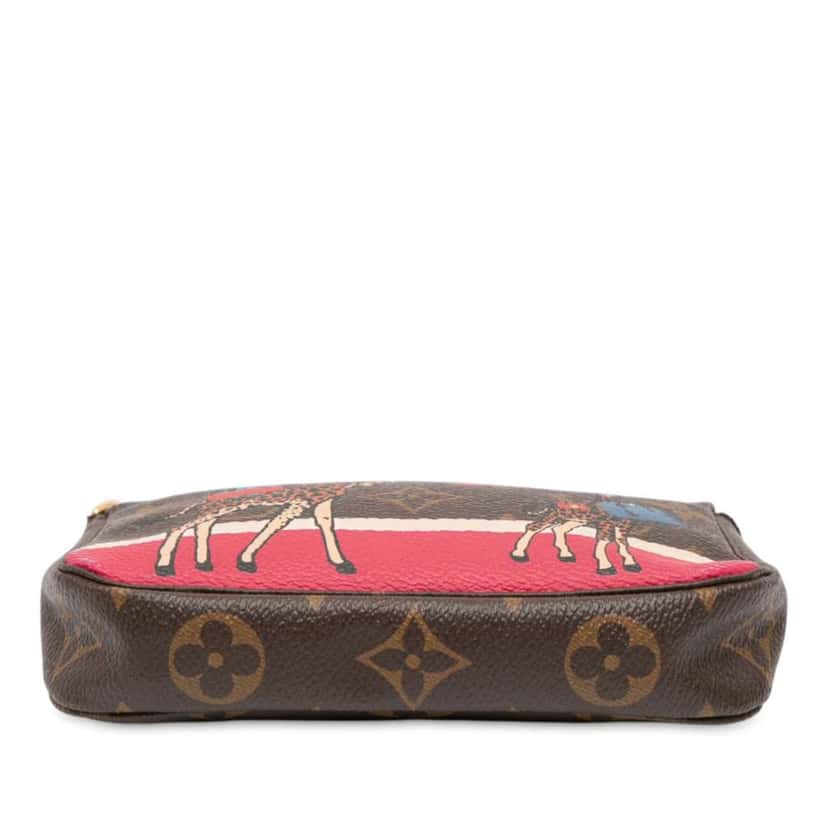 Louis Vuitton Monogram Giraffe Christmas Mini Pochette Accessoires Brown Good condition - Inside View