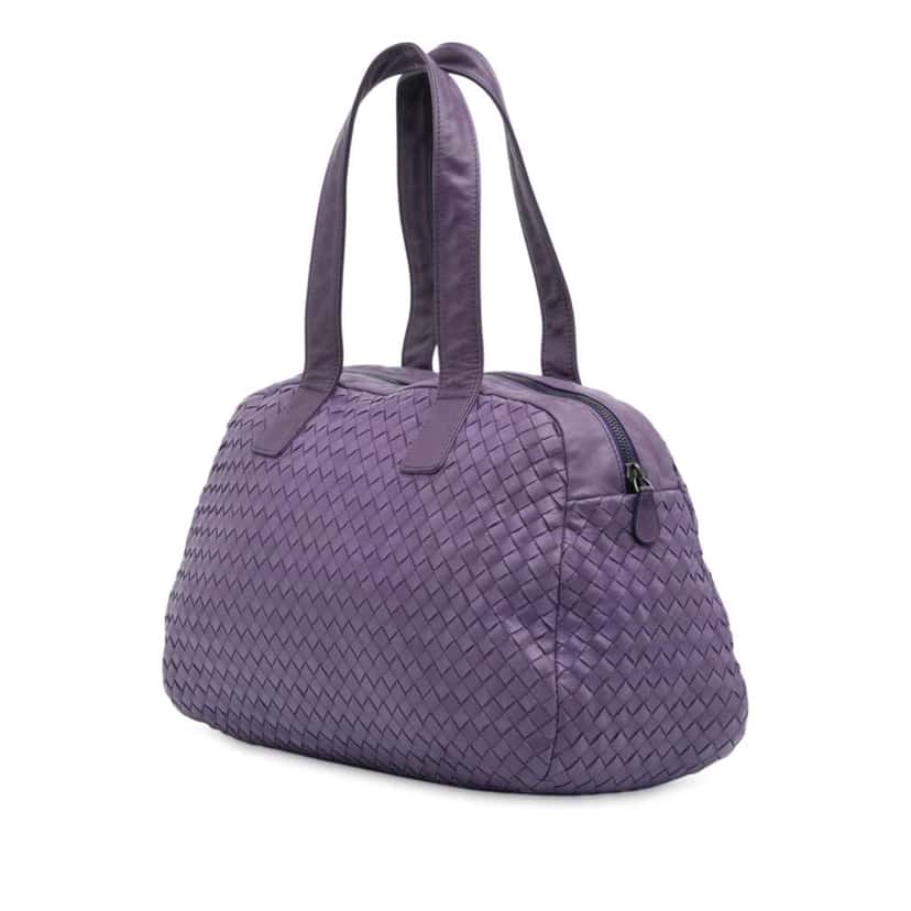 Bottega Veneta Nappa Intrecciato Shoulder Bag Purple Leather Good condition - Back View
