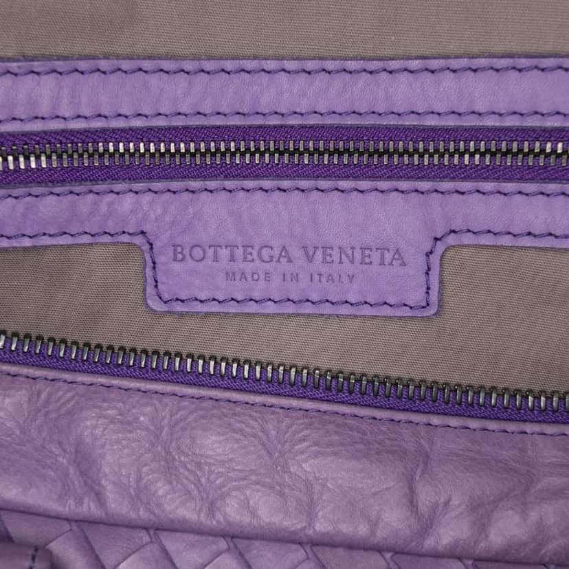 Bottega Veneta Nappa Intrecciato Shoulder Bag Purple Leather Good condition - Box View