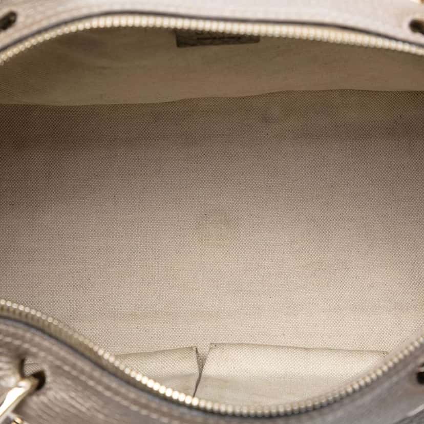 Gucci Medium Calfskin Bamboo Shopper Boston Bag Gold Leather Very good condition - Model View
