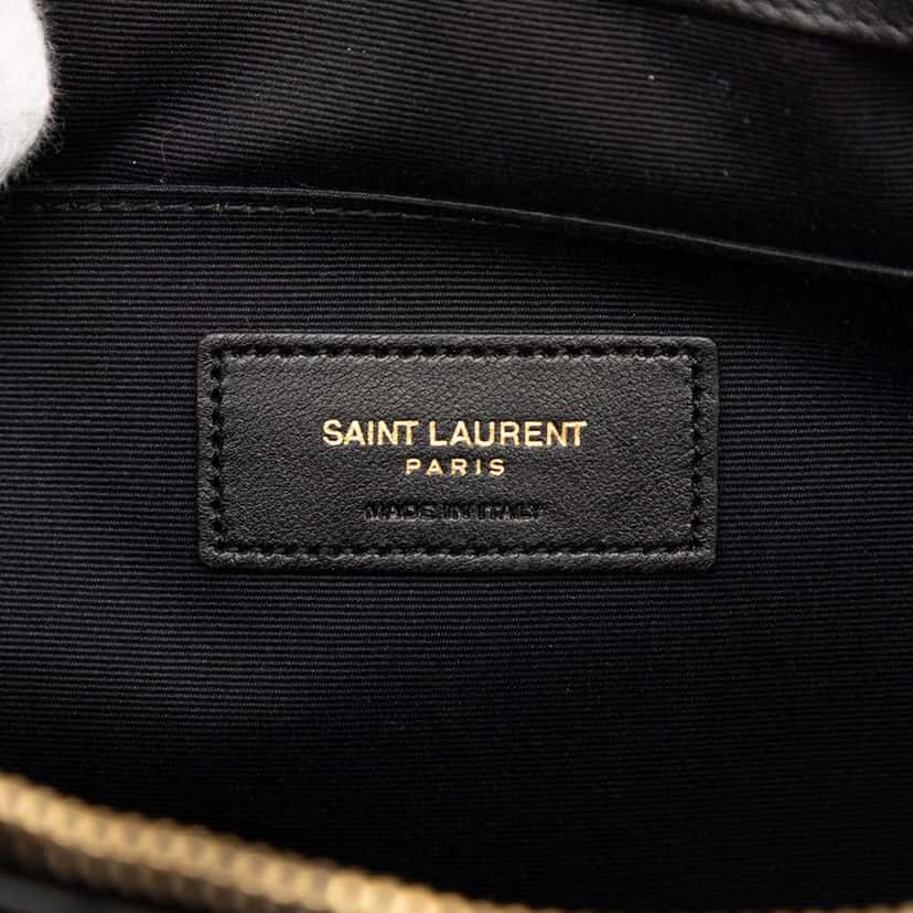Saint Laurent Quilted Chevron Leather Monogram Document Holder Black Leather Good condition - Box View
