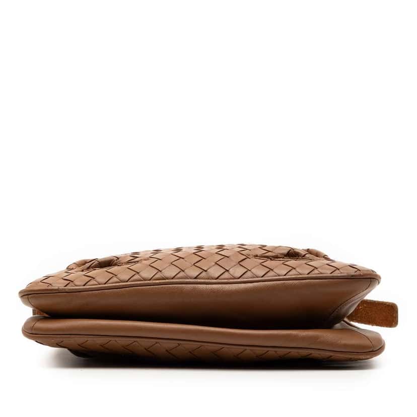Bottega Veneta Nappa Intrecciato Cutwork Crossbody Brown Leather Very good condition - Inside View
