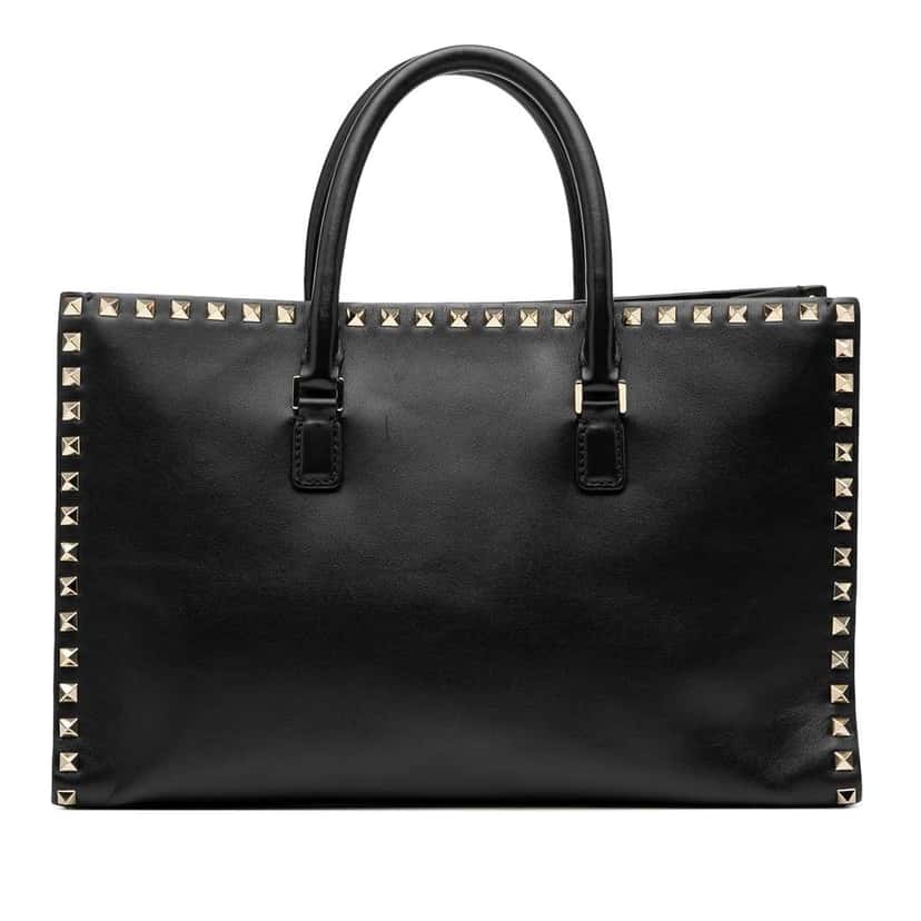 Valentino Leather Rockstud Convertible Tote Black Leather Good condition - Back View