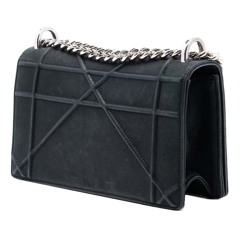Dior Small Lambskin Diorama Flap Black Leather Good condition - Back View
