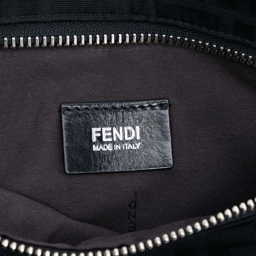 Fendi Zucca Canvas Double Pocket Belt Bag Black Canvas Very good condition - Box View