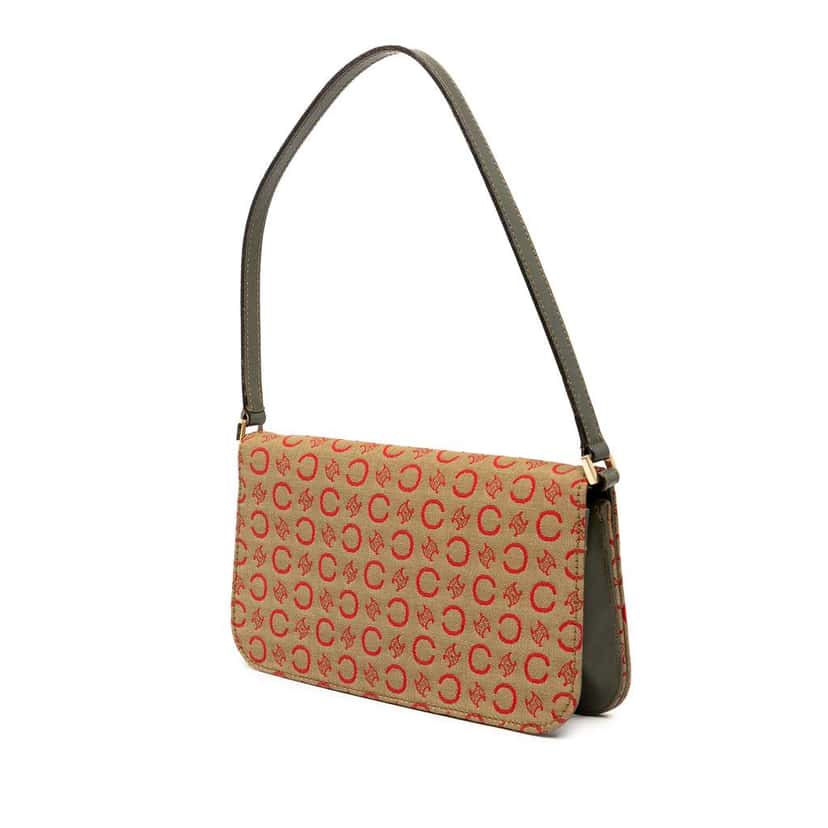 Celine C Macadam Canvas Shoulder Bag Brown Canvas Good condition - Back View