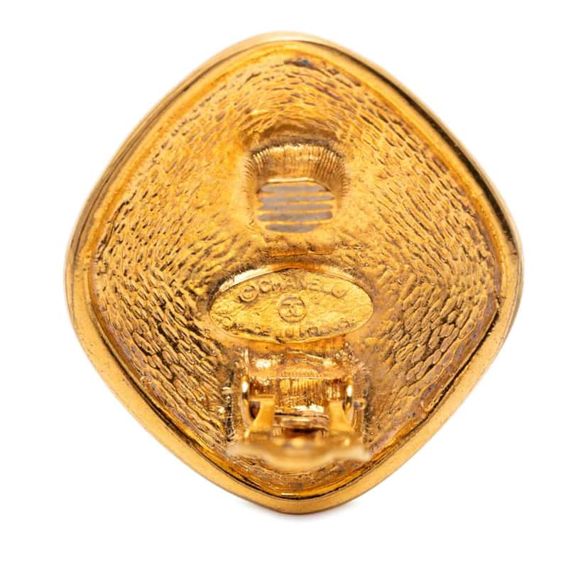 Chanel Gold Plated CC Clip On Earrings Gold Metal Very good condition - Inside View
