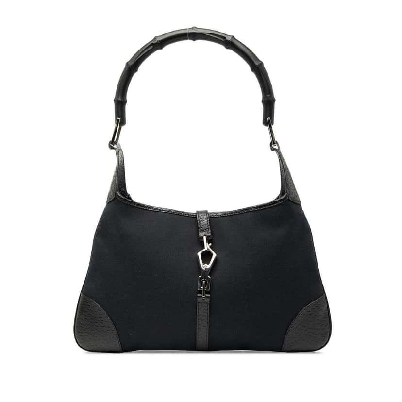 Gucci Canvas Bamboo Jackie Hobo Black Canvas Good condition - Front View