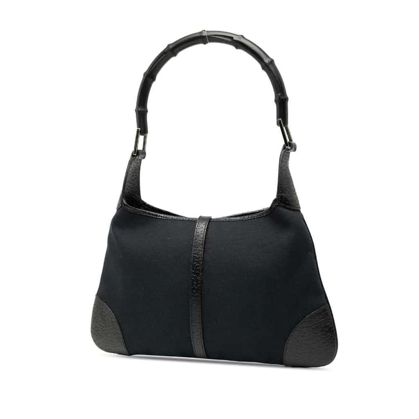 Gucci Canvas Bamboo Jackie Hobo Black Canvas Good condition - Back View