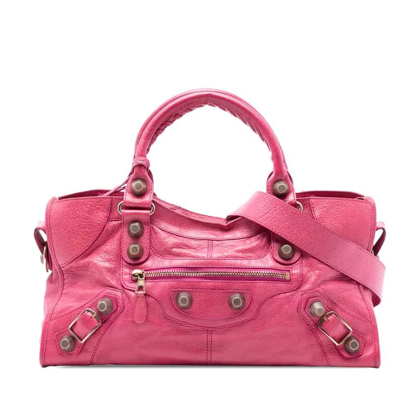 Balenciaga Lambskin Motocross Giant 21 Part Time Satchel Pink Leather Good condition - Front View