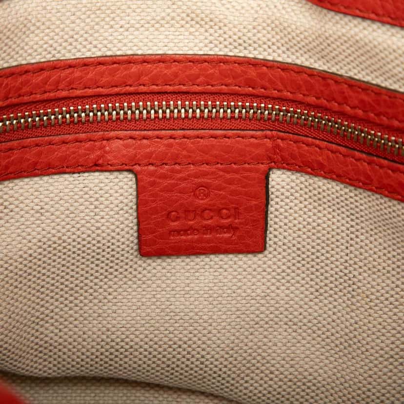 Gucci Small Leather Soho Working Satchel Red Leather Good condition - Box View