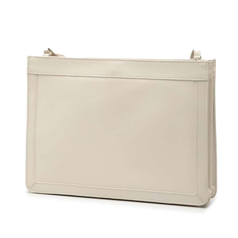Balenciaga Leather Perforated Logo Navy Pochette Crossbody White Leather Very good condition - Back View