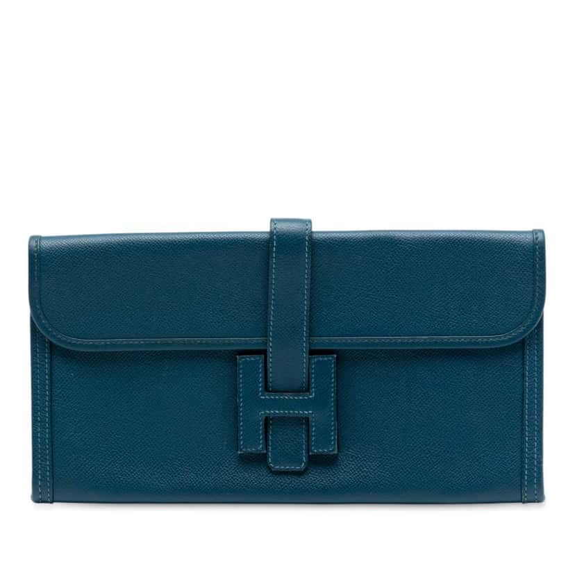 Hermès Epsom Jige Elan 29 Blue Leather Good condition - Front View