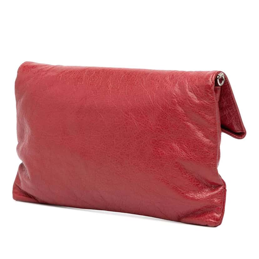Balenciaga Lambskin Motocross Classic Envelope Crossbody Red Leather Good condition - Back View