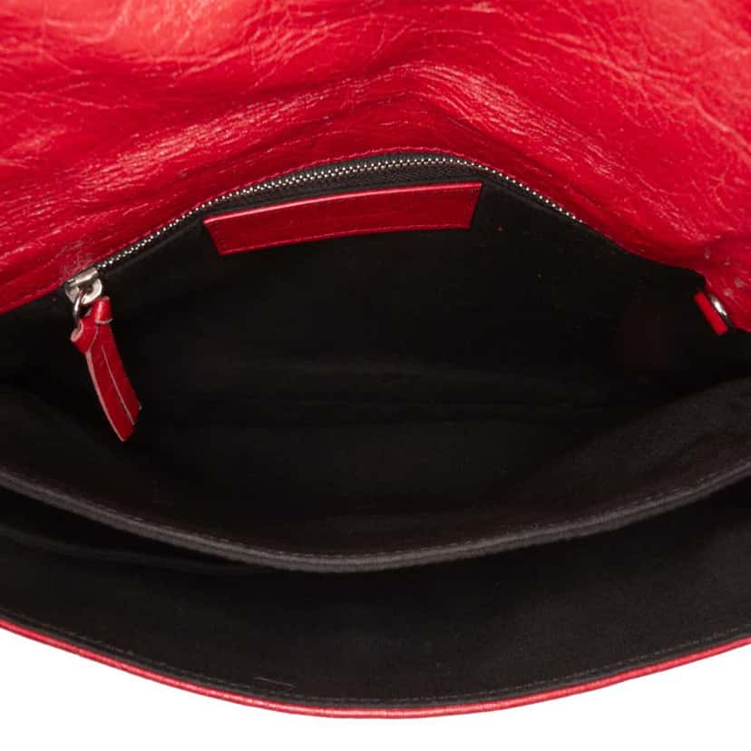 Balenciaga Lambskin Motocross Classic Envelope Crossbody Red Leather Good condition - Model View
