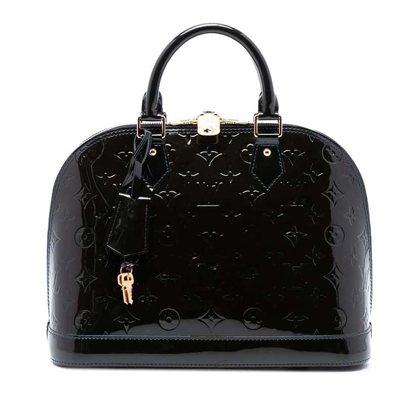 Louis Vuitton Monogram Vernis Alma PM Blue Leather Good condition - Front View