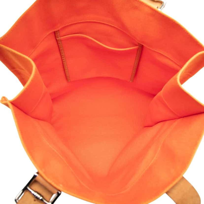 Hermès Toile Etriviere Shopping Tote Orange Canvas Good condition - Model View