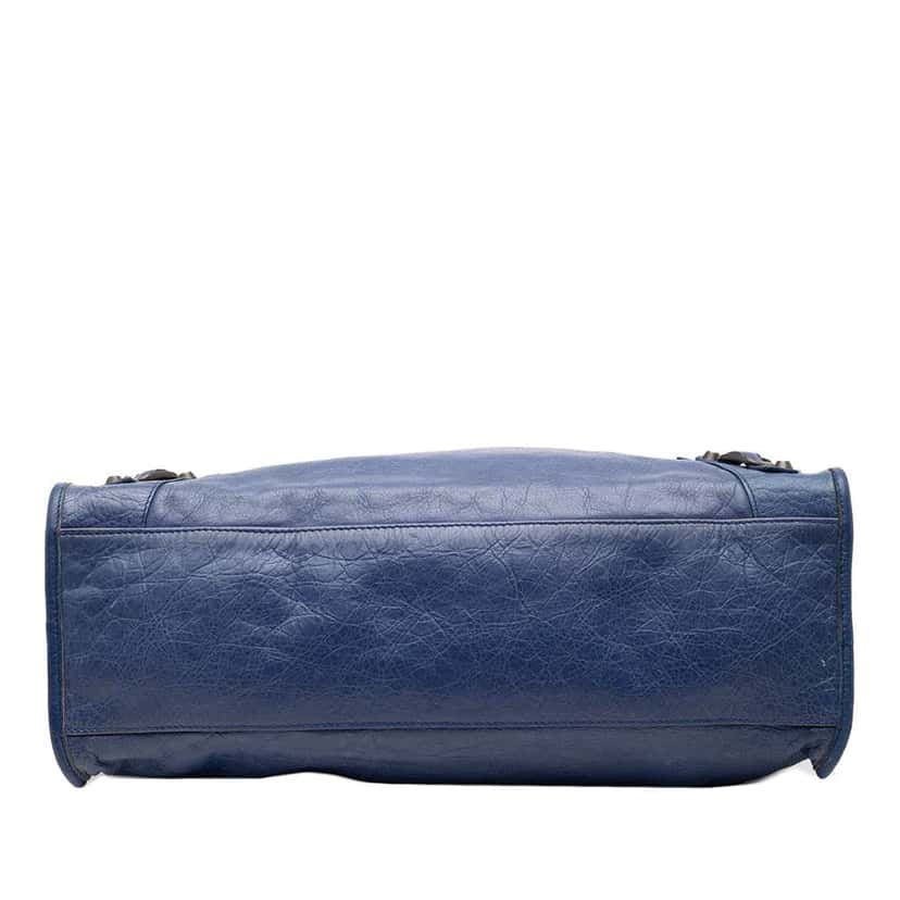 Balenciaga Medium Lambskin Motocross Classic City Satchel Blue Leather Good condition - Inside View