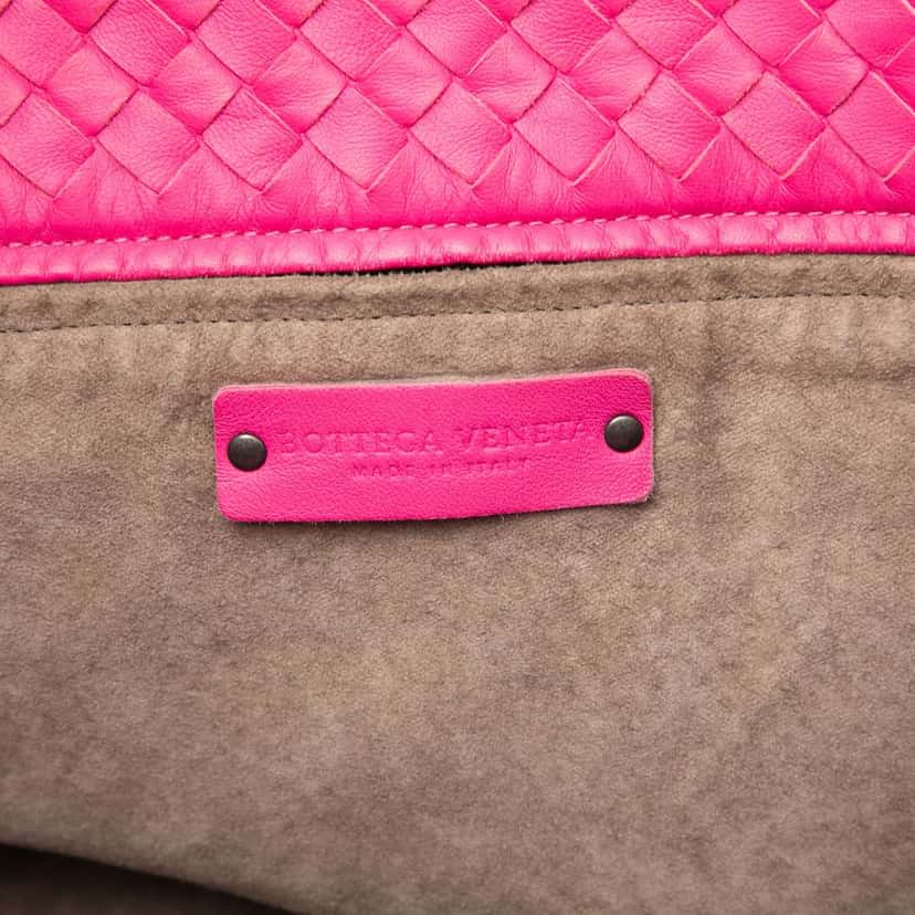 Bottega Veneta Large Nappa Intrecciato Cesta Tote Pink Leather Good condition - Box View
