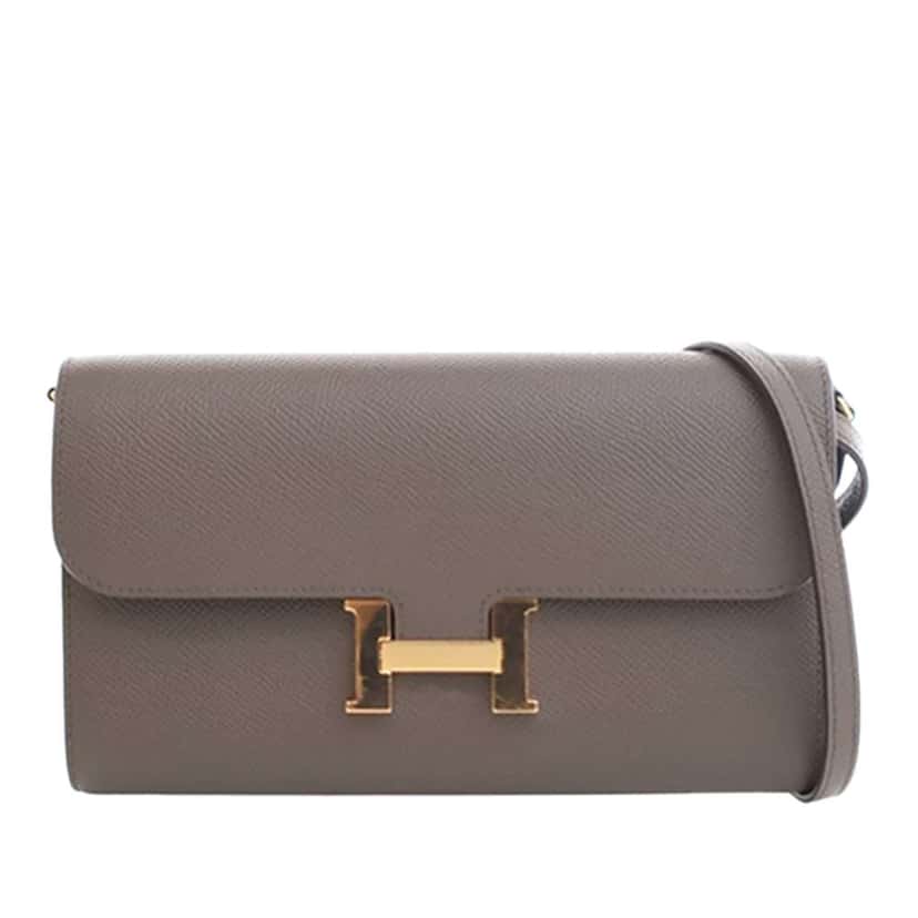 Hermès Epsom Constance Long To Go Wallet Brown Leather Good condition - Front View