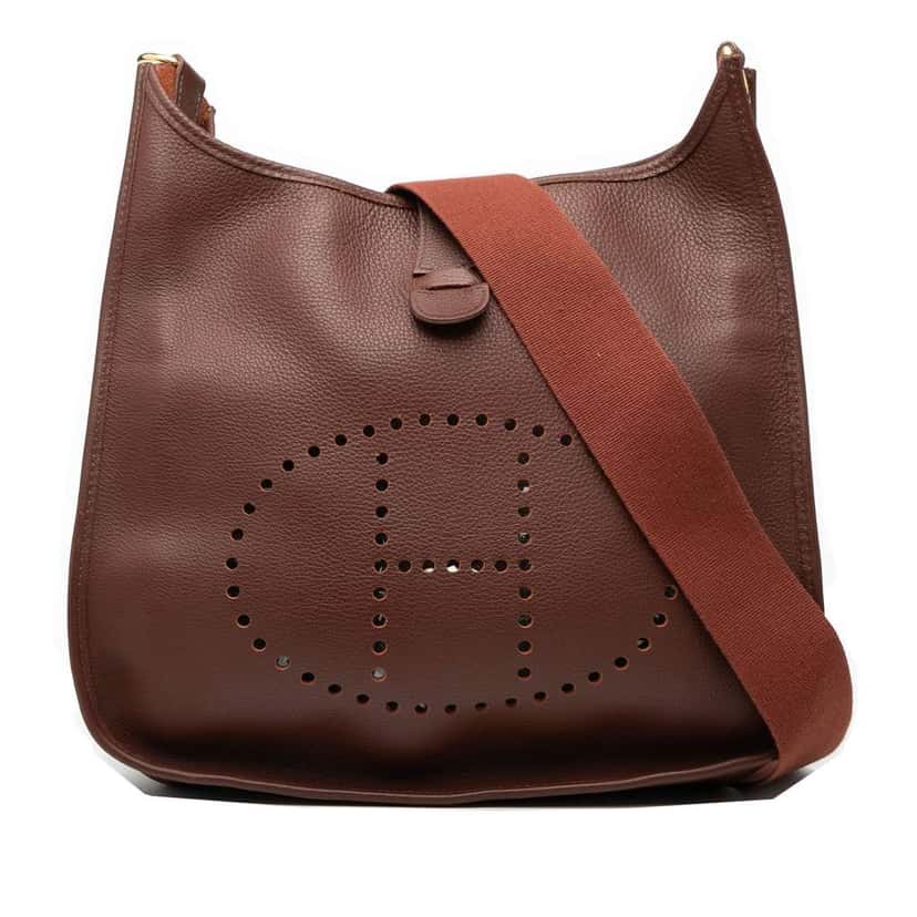 Hermès Clemence Evelyne I PM Brown Leather Very good condition - Front View