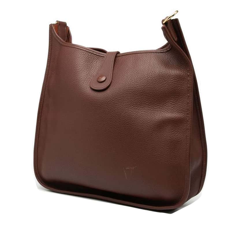 Hermès Clemence Evelyne I PM Brown Leather Very good condition - Back View