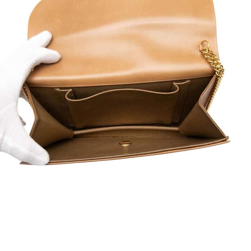 Dior Leather Chain Shoulder Bag Brown Leather Good condition - Model View