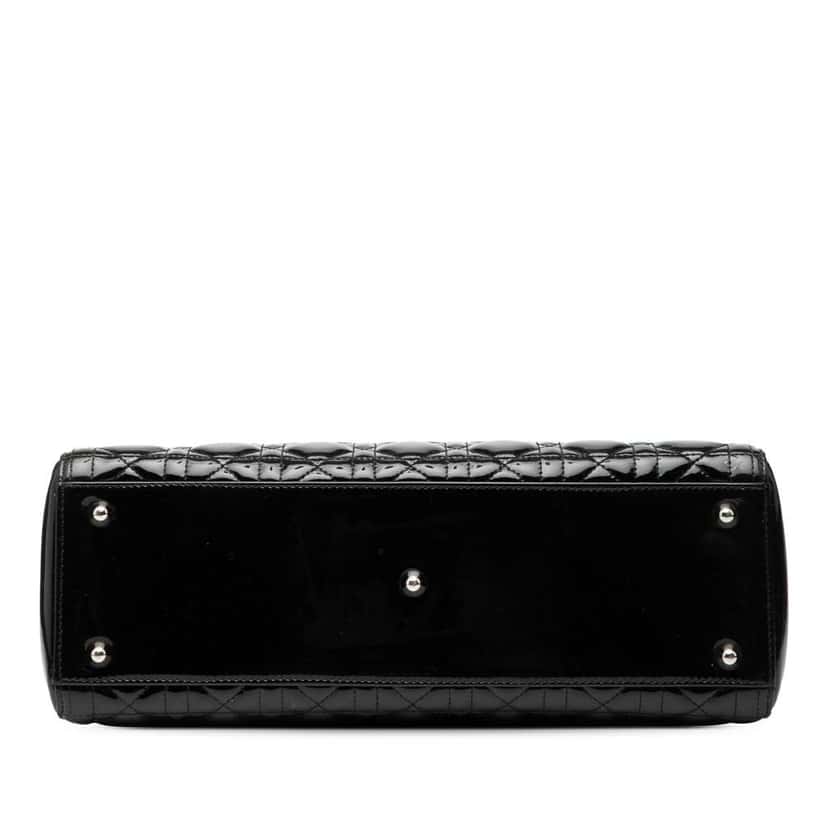 Dior Large Patent Cannage Lady Dior Black Leather Very good condition - Inside View