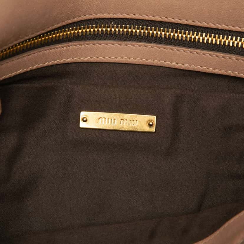 Miu Miu Matelasse Nappa Leather Chain Shoulder Bag Brown Leather Good condition - Box View