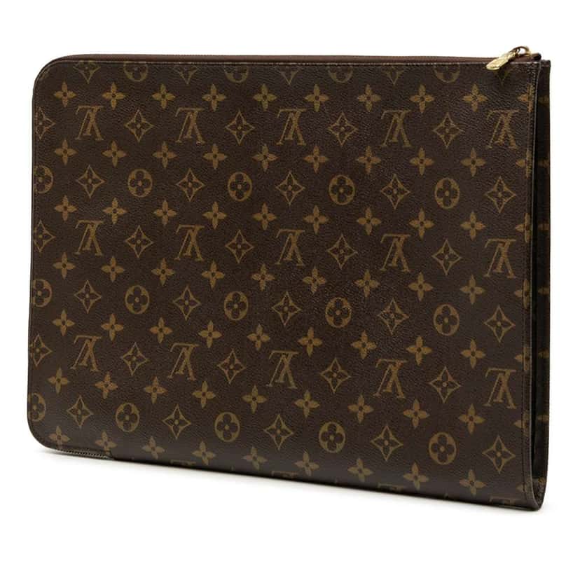 Louis Vuitton Monogram Poche Documents Portfolio Brown Good condition - Back View