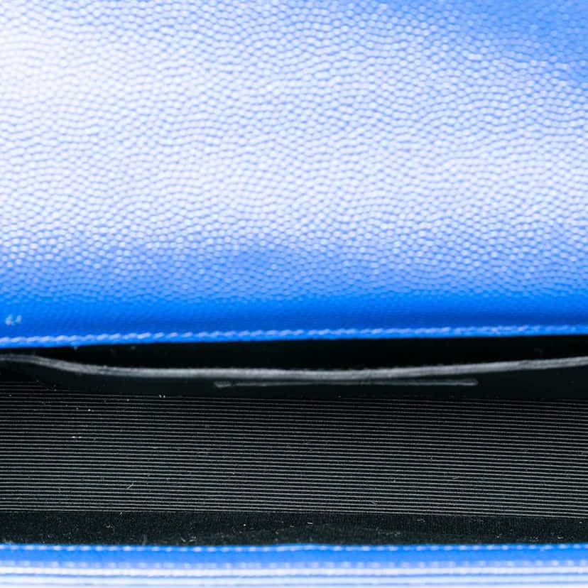 Saint Laurent Grain De Poudre Monogram Cassandre Clutch Blue Leather Good condition - Model View