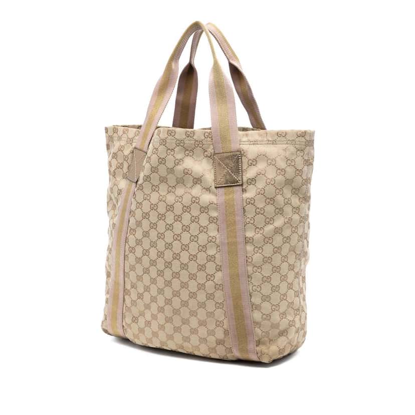 Gucci GG Canvas Web Tote Brown Canvas Very good condition - Back View