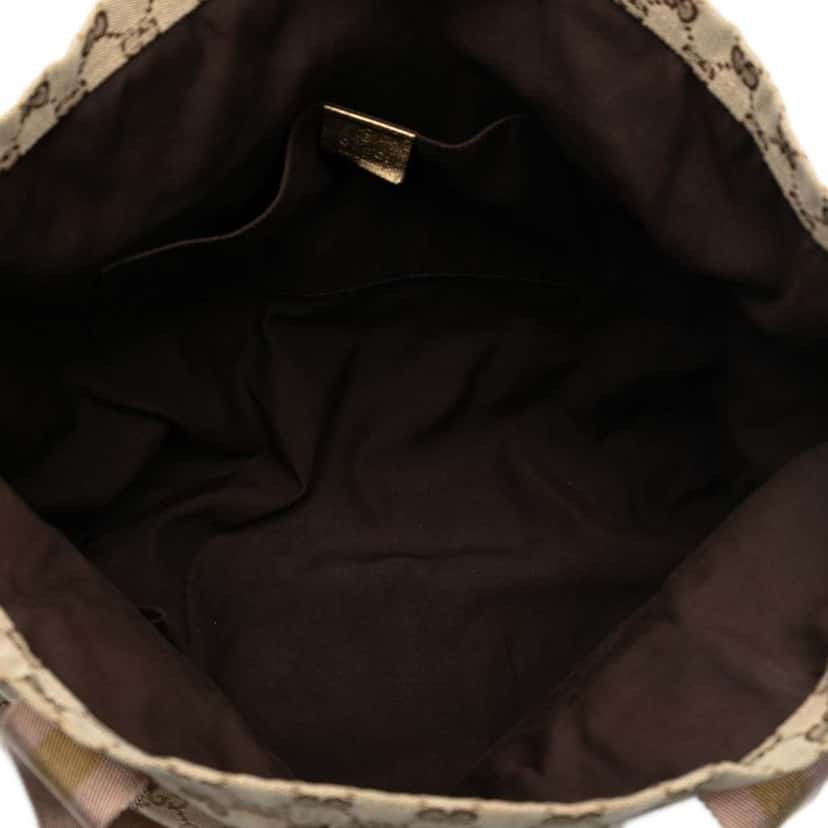Gucci GG Canvas Web Tote Brown Canvas Very good condition - Model View