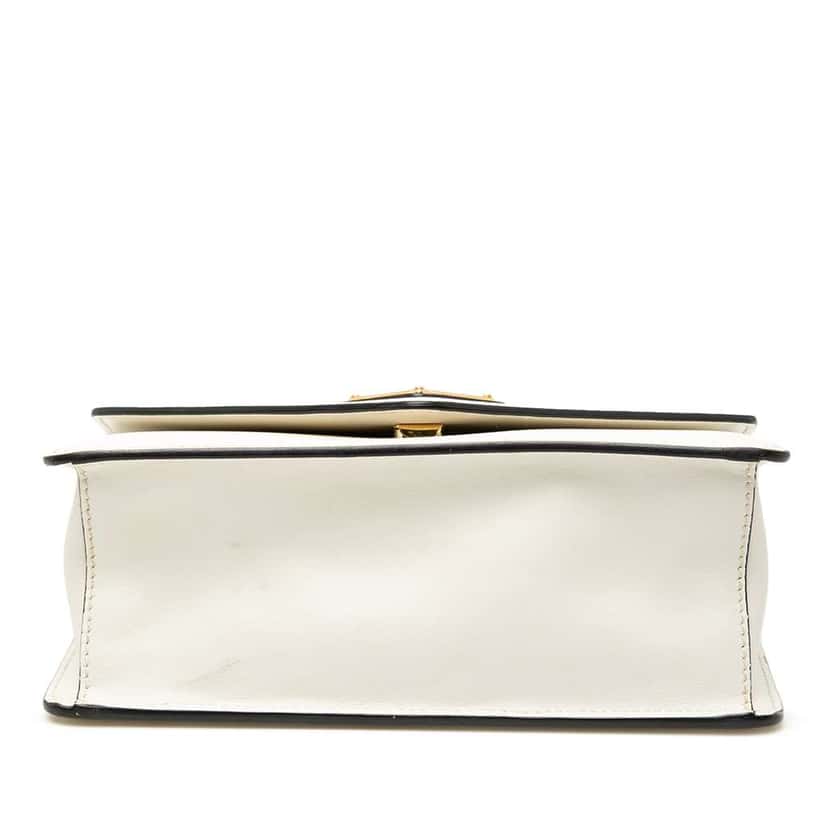 Prada Saffiano Lux Envelope Chain Flap White Leather Good condition - Inside View