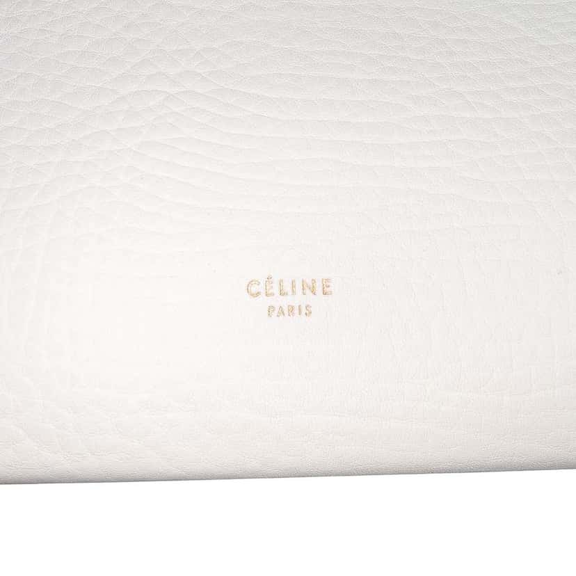Celine Mini Bicolor Leather Belt Satchel White Leather Good condition - Box View