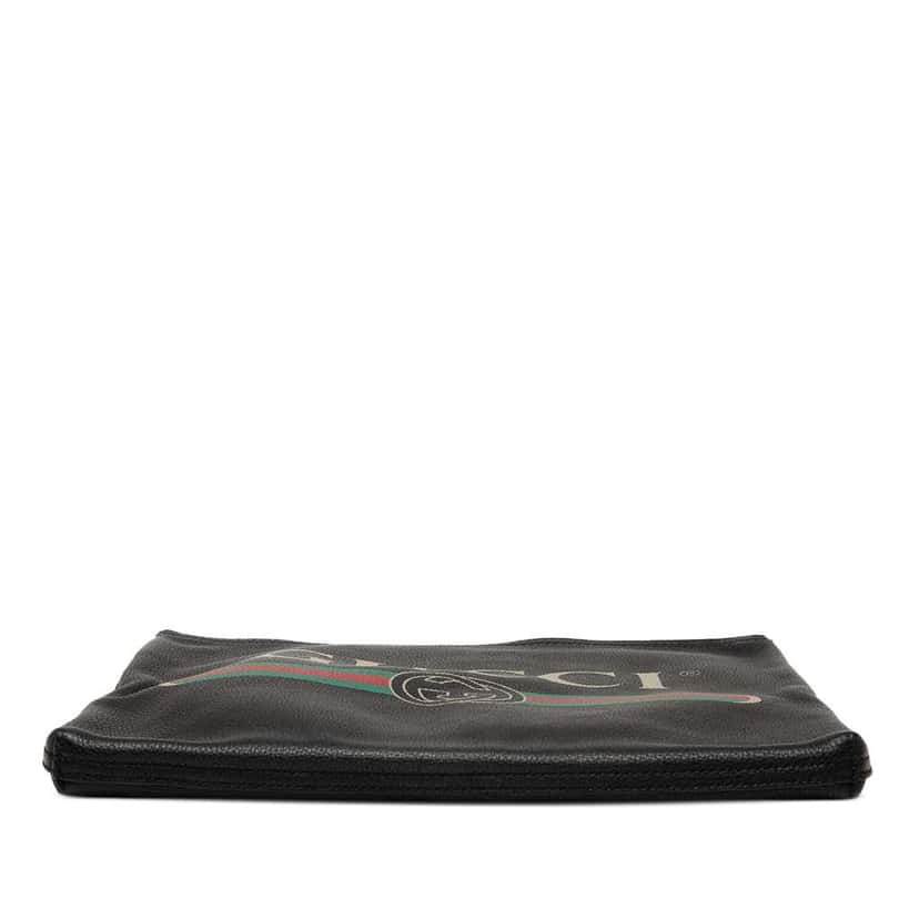 Gucci Medium Leather Logo Portfolio Clutch Black Leather Very good condition - Inside View