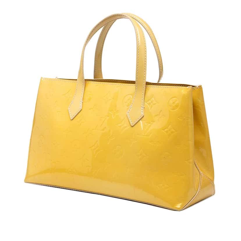 Louis Vuitton Monogram Vernis Wilshire PM Yellow Leather Good condition - Back View