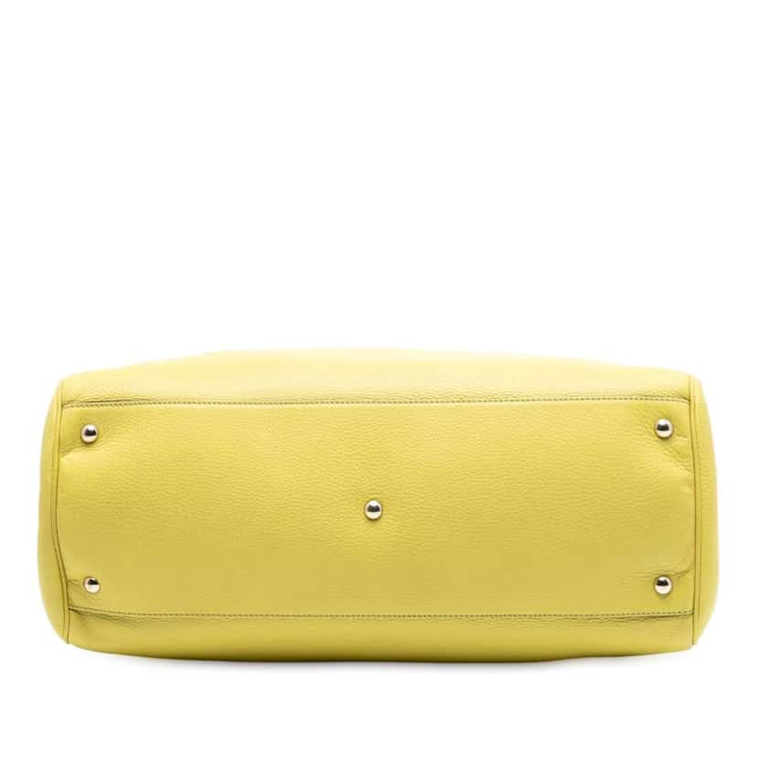 Gucci Large Calfskin Bamboo Shopper Satchel Yellow Leather Good condition - Inside View