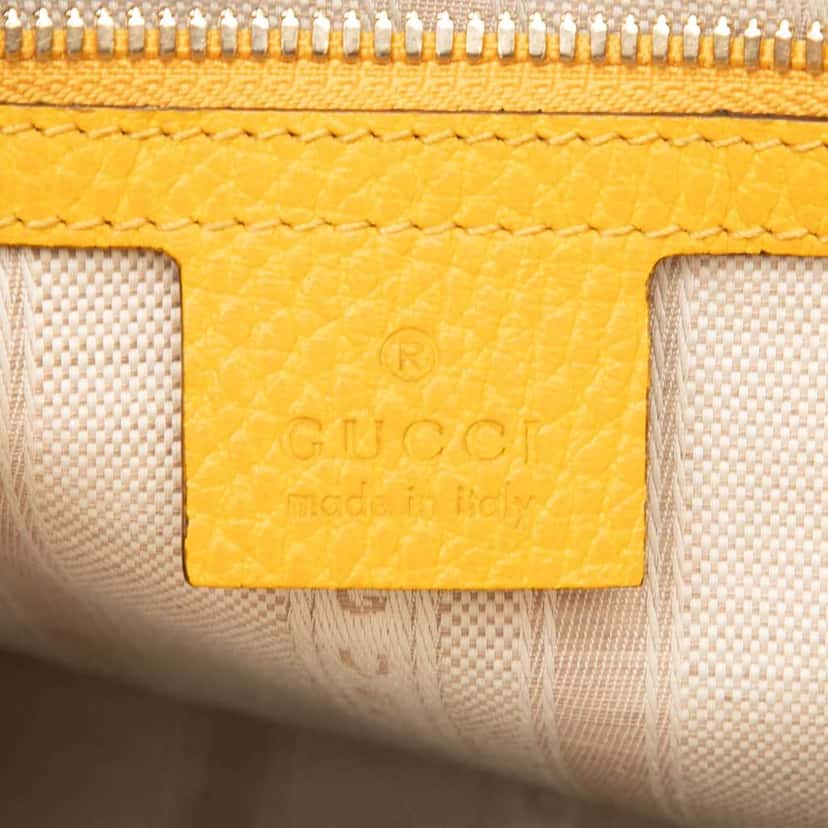 Gucci Calfskin Swing Top Handle Satchel Yellow Leather Good condition - Box View