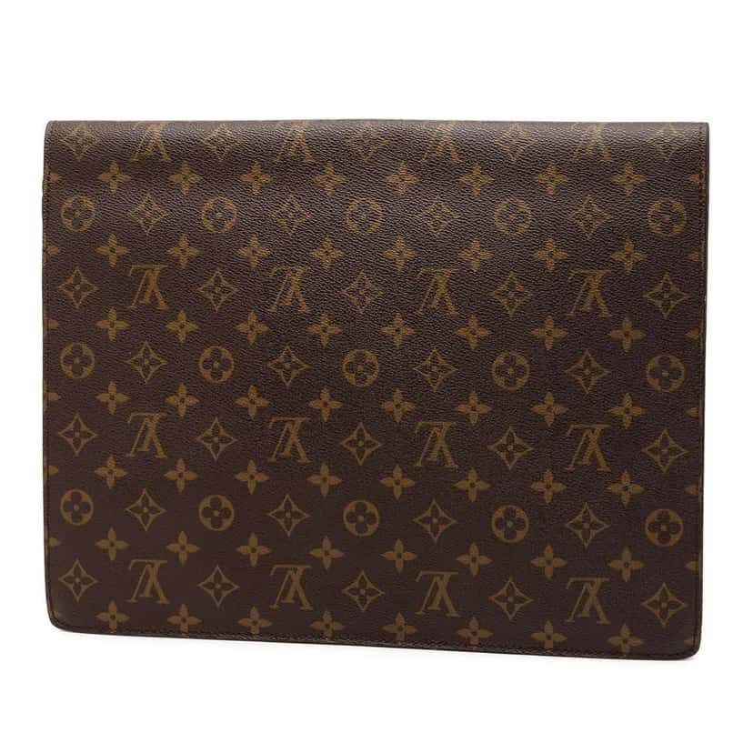 Louis Vuitton Monogram Porte Documents Senateur Brown Fair condition - Back View