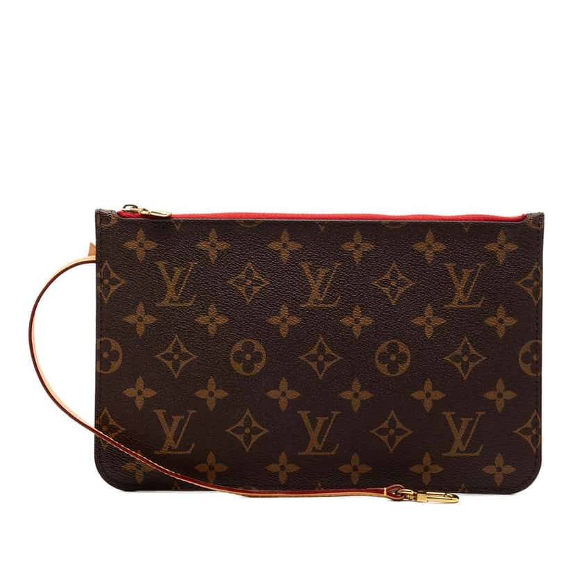 Louis Vuitton Monogram Neverfull Pouch MM Brown Good condition - Front View