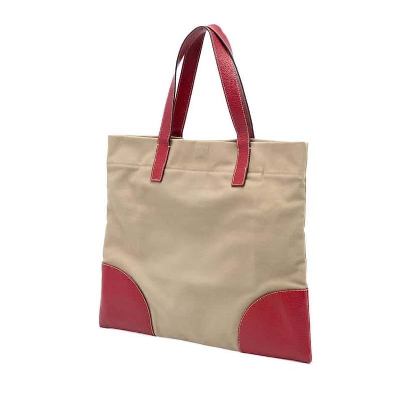 Prada Cinghiale Trimmed Canapa Tote Brown Canvas Very good condition - Back View