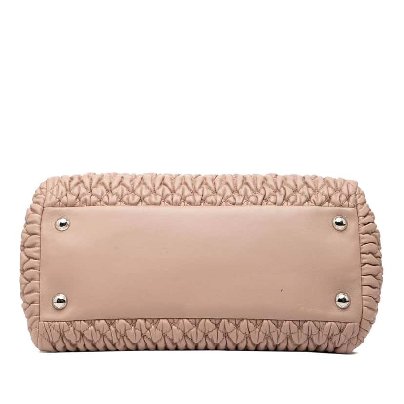 Miu Miu Matelasse Nappa Crystal Satchel Brown Leather Good condition - Inside View
