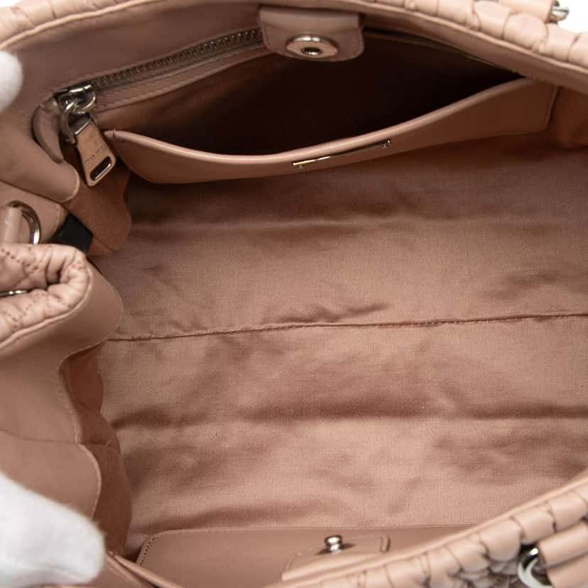 Miu Miu Matelasse Nappa Crystal Satchel Brown Leather Good condition - Model View